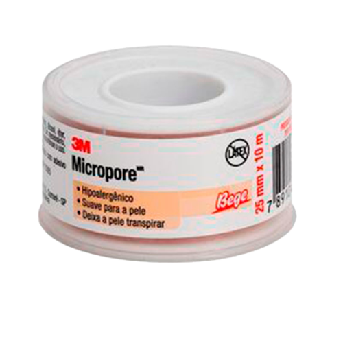 Fita Hipoalergênica Micropore 25mm x 10m - Bege - 3M
