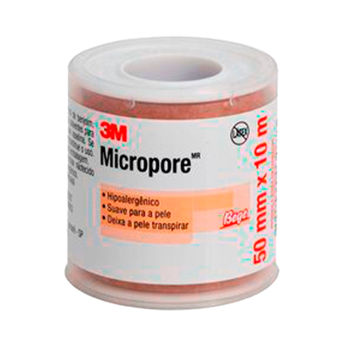 Fita Hipoalergênica Micropore 50mm x 10m - Bege - 3M