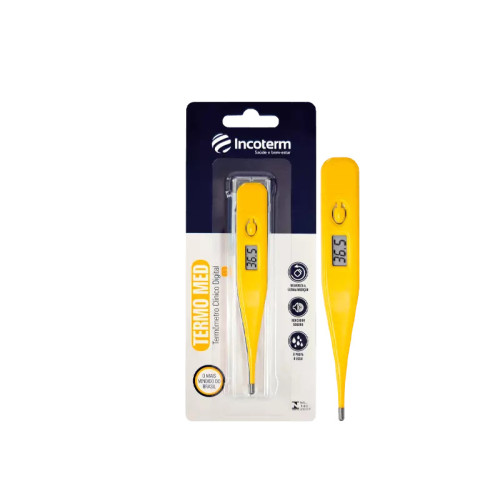 Termômetro Clínico Digital Amarelo - Incoterm