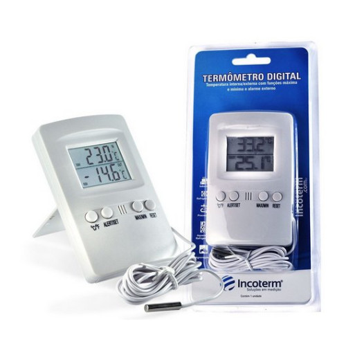 Termômetro Digital Máxima e Mínima com Alarme -50Cº +70Cº – Incoterm