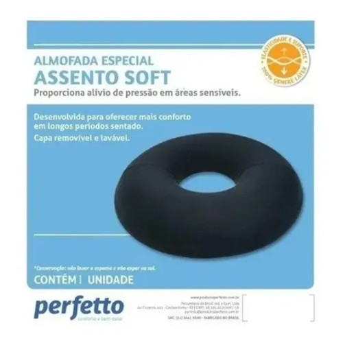 Assento Soft Genere Látex 37x8 Preto - Perfetto